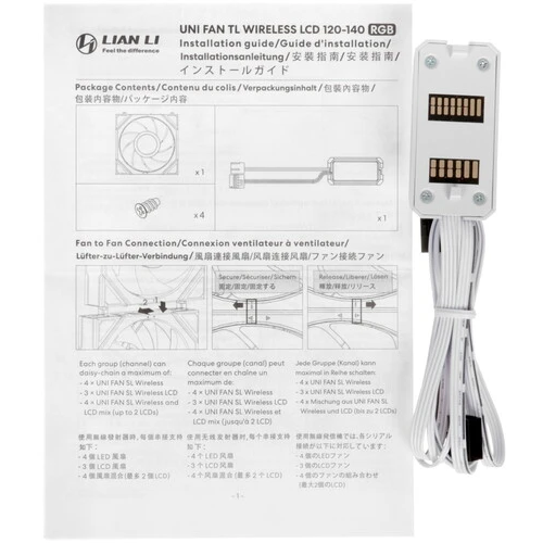 Gehäuselüfter Lian Li UNI Fan TL Wireless LCD 120 White - 12TLLCD1W1W - Foto 6