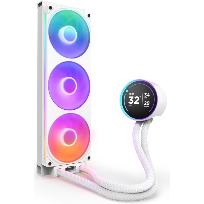 Kühlsystem mit Flüssigkeitskühlung NZXT Kraken Elite 360 RGB White (RL-KR36E-W2) - Foto 2