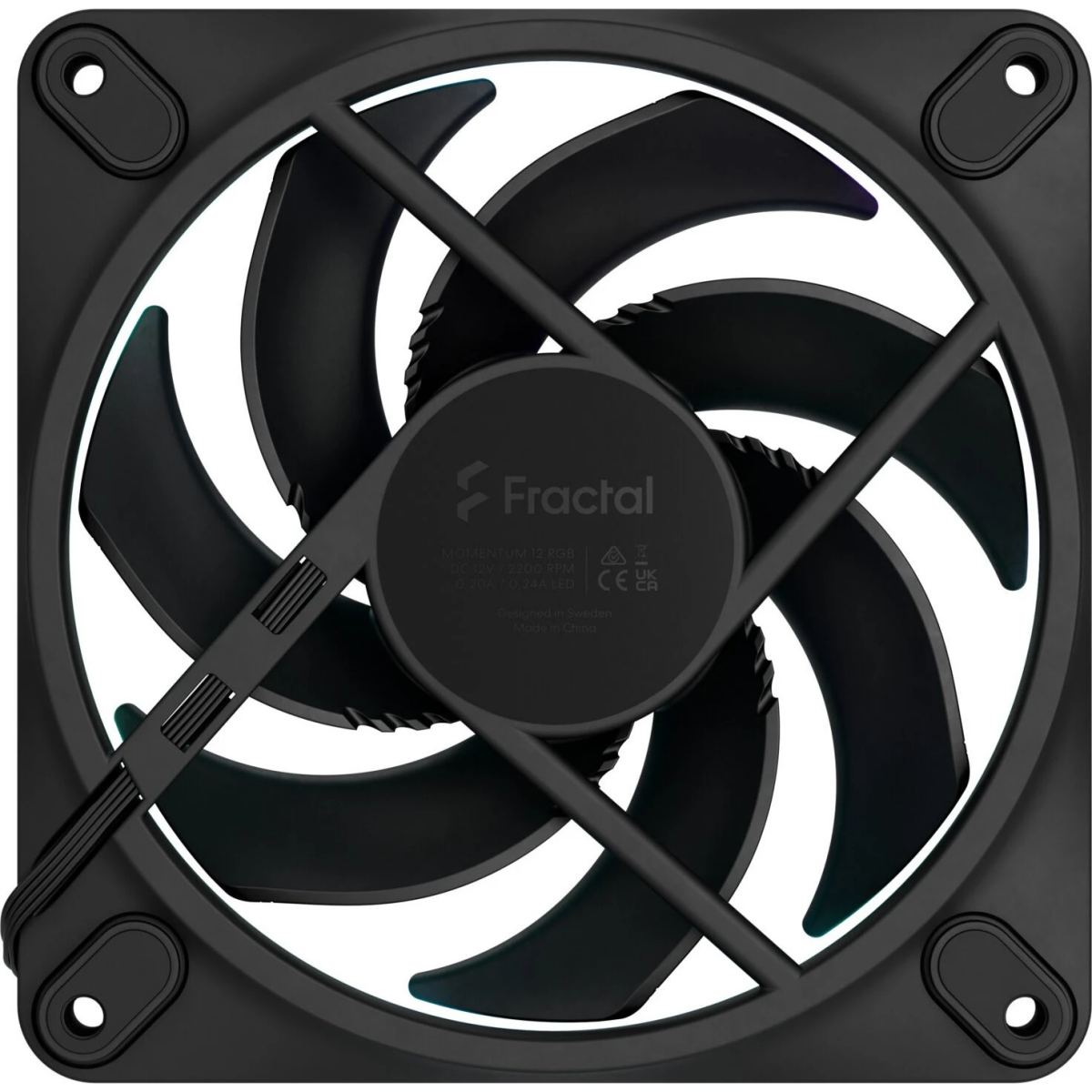 Gehäuselüfter Fractal Design Momentum 12 RGB Black (3-Pack) - FD-F-MR1-1203 - Foto 3