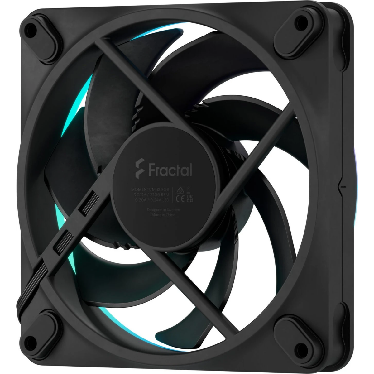Gehäuselüfter Fractal Design Momentum 12 RGB Black (3-Pack) - FD-F-MR1-1203 - Foto 4