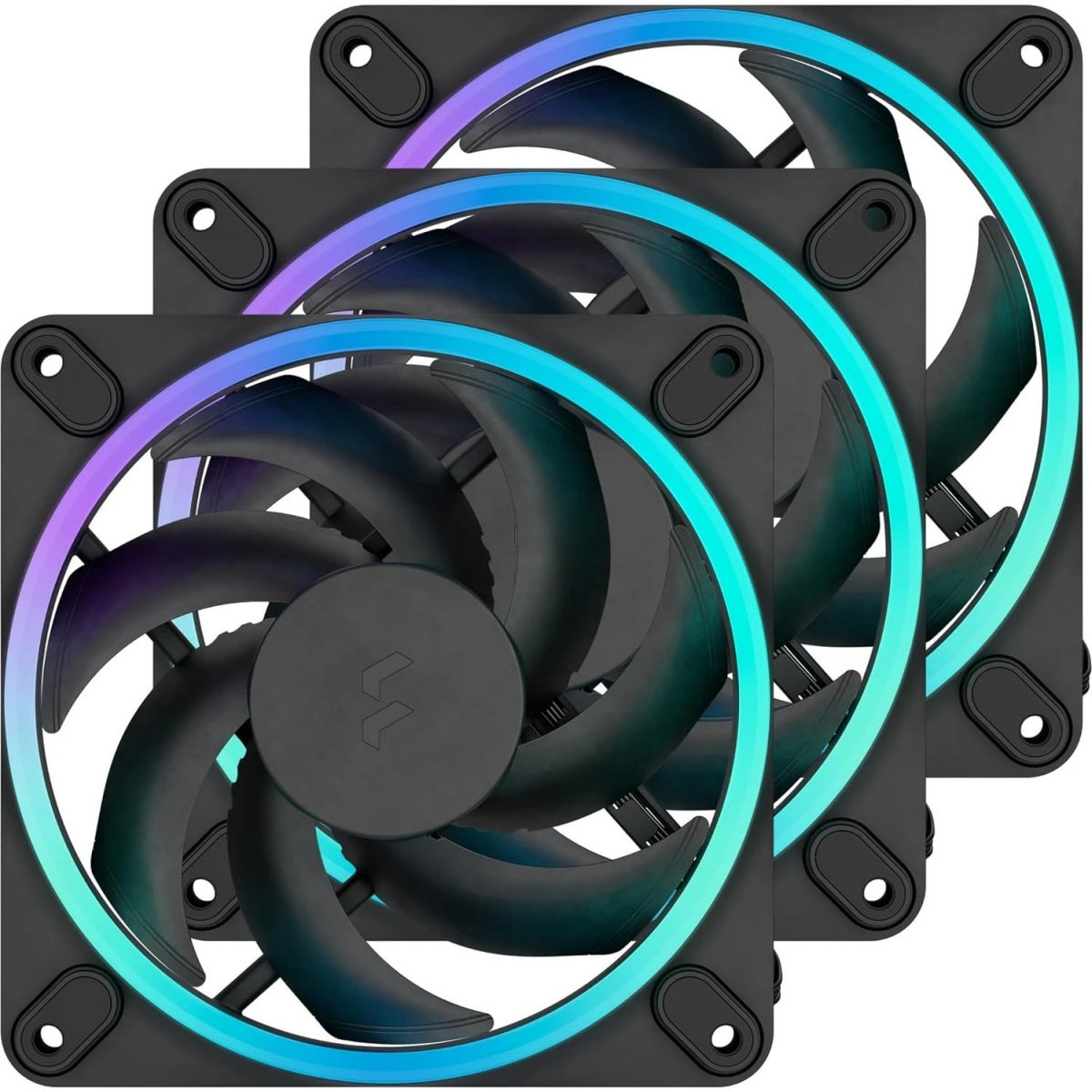 Gehäuselüfter Fractal Design Momentum 12 RGB Black (3-Pack) - FD-F-MR1-1203 - Foto 6