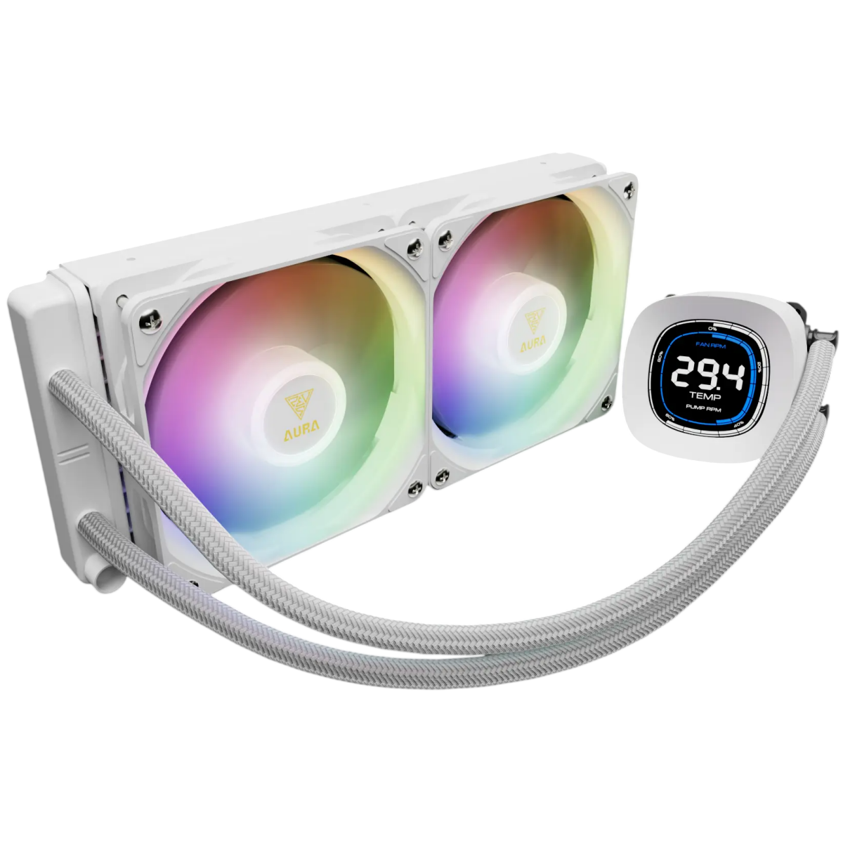 Flüssigkeitskühlsystem GAMDIAS Aura GL240 Digital White - 16322-05100-30000-G