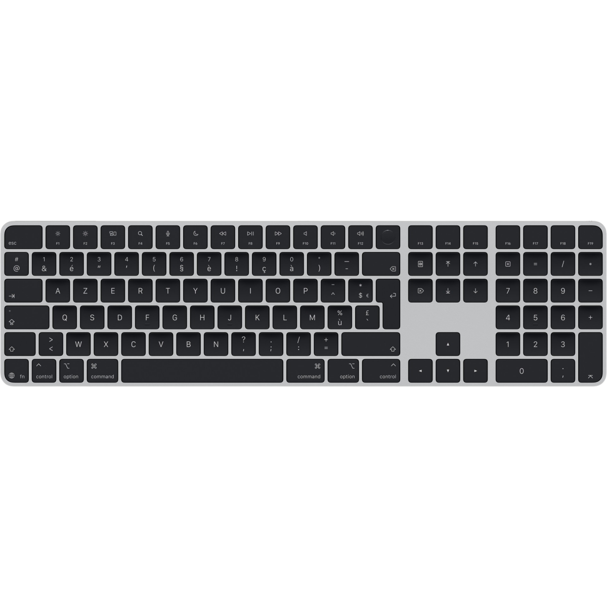 Tastatur Apple Magic Keyboard With Touch ID and Numeric Keypad Black Keys (USB-C) (French) - MXK83F/A