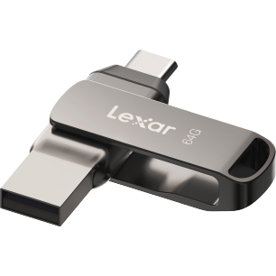USB Flash накопитель 64GB Lexar JumpDrive Dual D400 Grey - LJDD400064G-BNQNG
