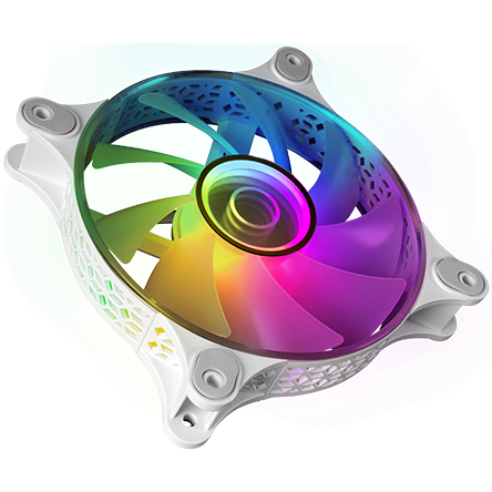 Вентилятор для корпуса Mars Gaming MF-3D White (3-Fan Pack) - MF3DKITW - Foto 3