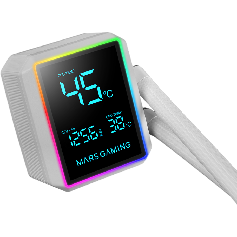 Система жидкостного охлаждения Mars Gaming ML-LCDPro240 White - MLLCDPRO240W - Foto 2