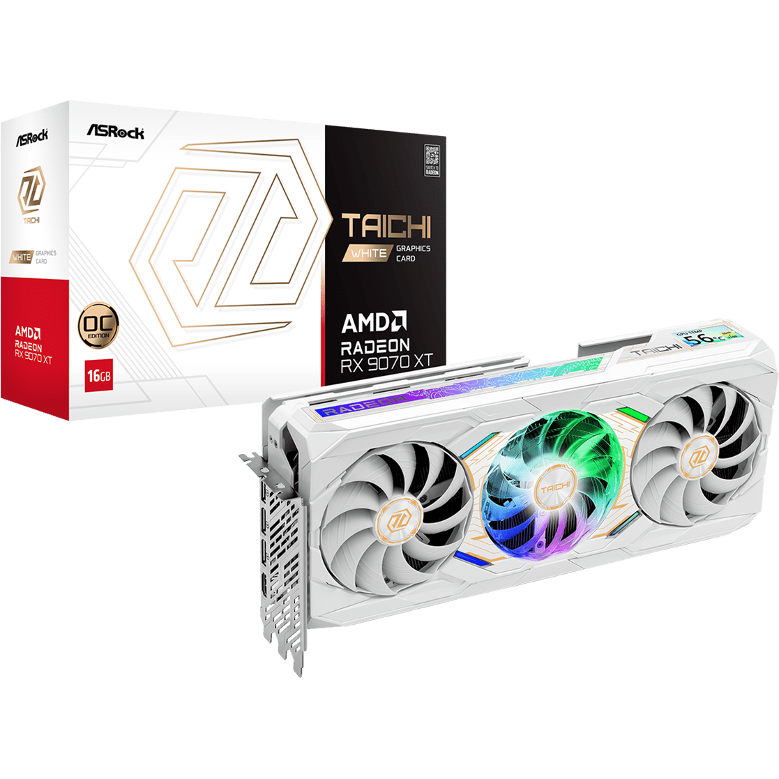 Видеокарта AMD Radeon RX 9070 XT ASRock Taichi White OC 16GB (RX9070XT TCW 16GO) - Foto 7