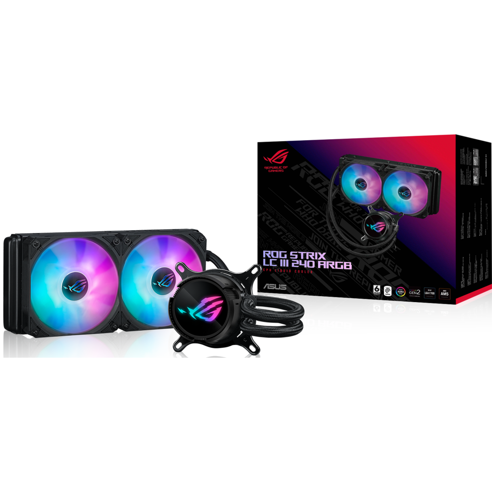 Система жидкостного охлаждения ASUS ROG STRIX LC III 240 ARGB Black - 90RC00S1-M0UAY0 - Foto 7