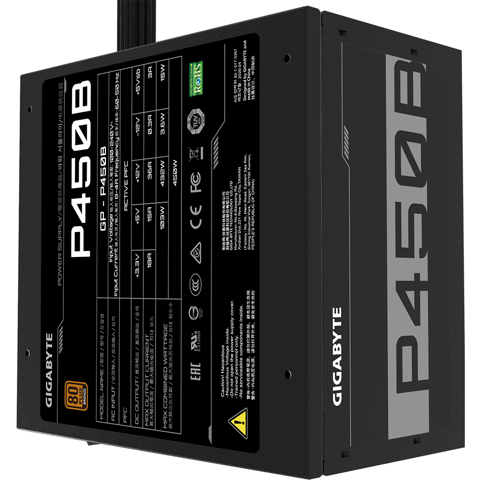 Barošanas bloks Gigabyte GP-P450B 450W (GP-P450B) - foto 2