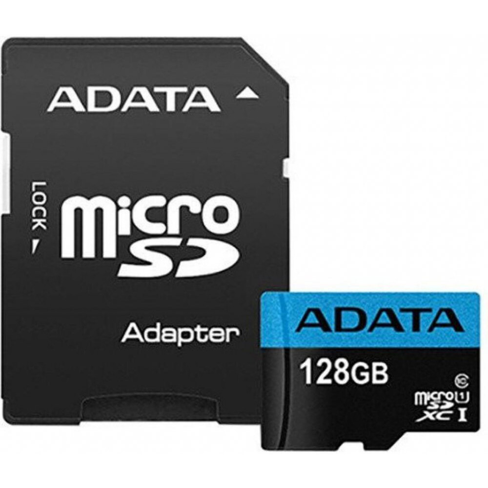Memory Card 128GB MicroSD ADATA Premier + SD адаптер  (AUSDX128GUICL10A1-RA1)